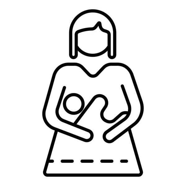 Mutter füttern Baby-Symbol, Umriss Stil — Stockvektor