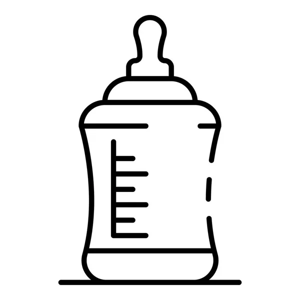 Baby Tepel Fles Pictogram Overzicht Baby Tepel Fles Vector Pictogram — Stockvector