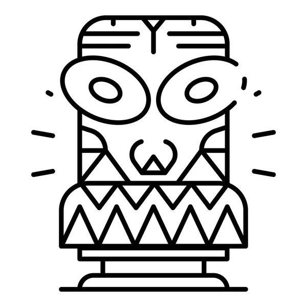 Icône d'idole Tiki, style contour — Image vectorielle