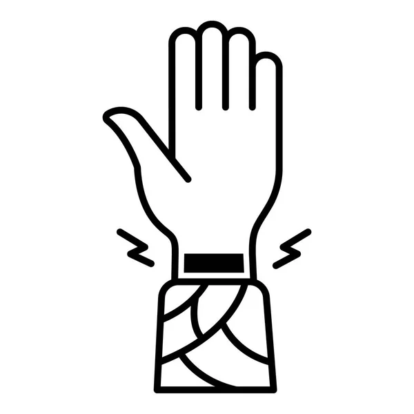 Frostbite wrist hand icon, outline style — Stock Vector