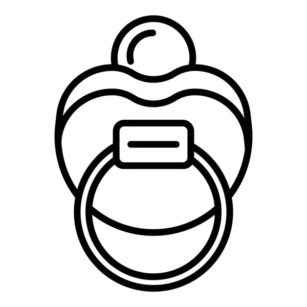 Bébé mamelon icône, style contour — Image vectorielle