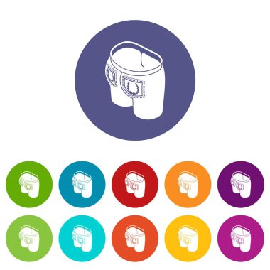 Kadın moda kot simgeler vektör renk ayarla