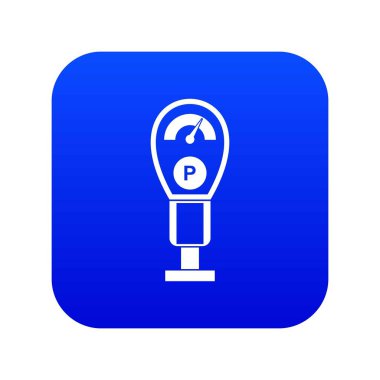 Park metre simgesi dijital mavi