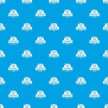 Alışveriş desen vektör kesintisiz mavi