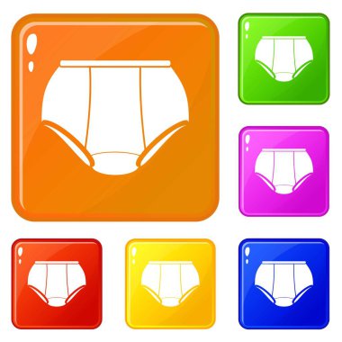 Külot iç çamaşırı simgeler kümesi vektör renk