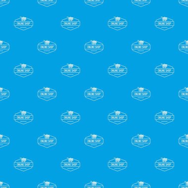 Online alışveriş desen vektör kesintisiz mavi