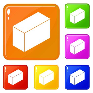 Çimento blok simgeler kümesi vektör renk