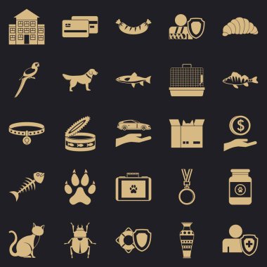 Yavru kedi Icons set, basit tarzı