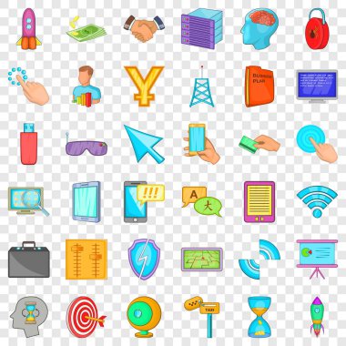 Web sitesi Icons set, karikatür tarzı