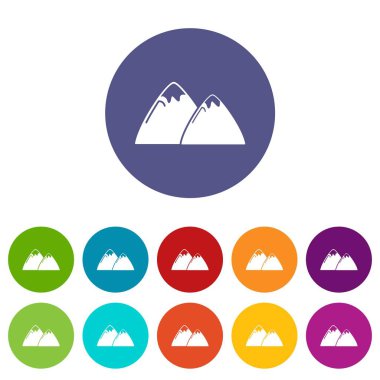 Dağ simgeler vektör renk ayarla