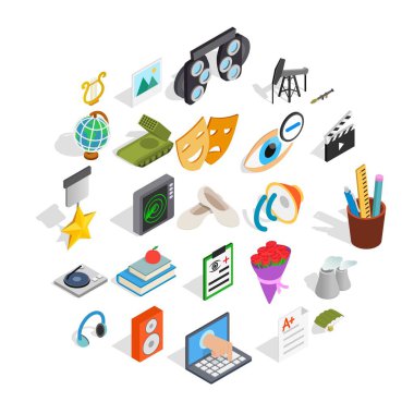 Uygulanan Icons set, izometrik stili