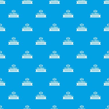 Küresel dostluk desen vektör kesintisiz mavi
