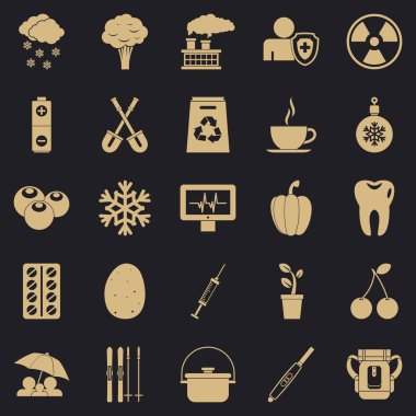 Çocuk sağlığı Icons set, basit tarzı