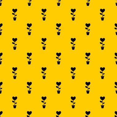 Bir pot tasarlamak vektör kalp çiçek