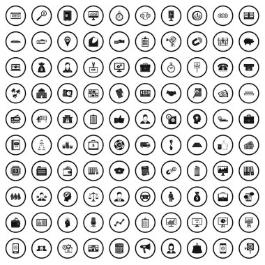 100 iş grup simgeler kümesi, basit tarzı 