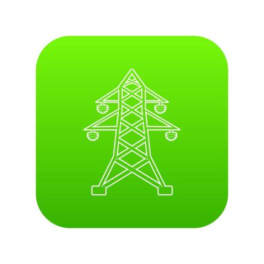 Elektrik direği yeşil simge vektör