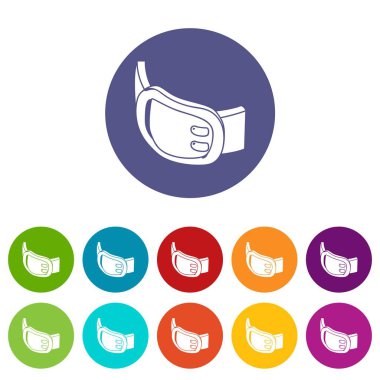 Çift toka kemer simgeler vektör renk ayarla