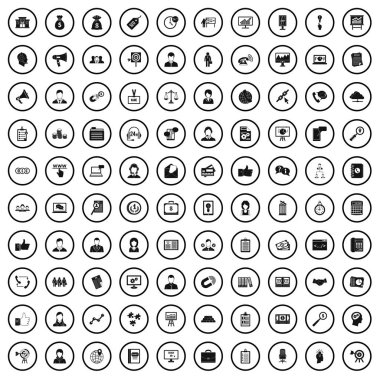 100 iş ortağı simgeler kümesi, basit tarzı 