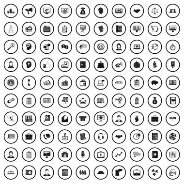 100 iş insanlar simgeler kümesi, basit tarzı 