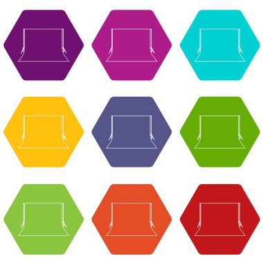 9 vektör Backdropfor fotoğraf Icons set