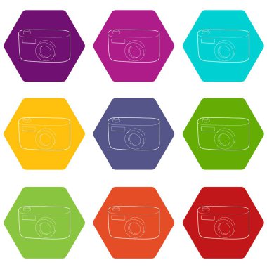 9 vektör kamera Icons set