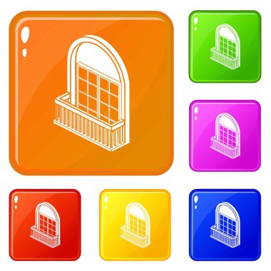 Moda balkon simgeler vektör renk ayarla