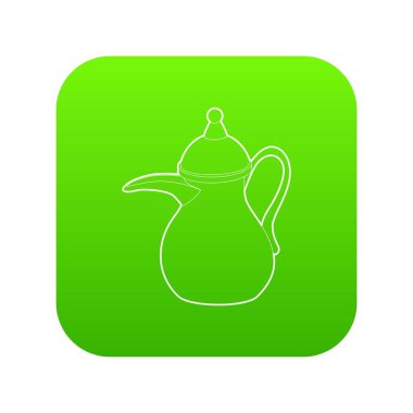 Çaydanlık yeşil simge vektör