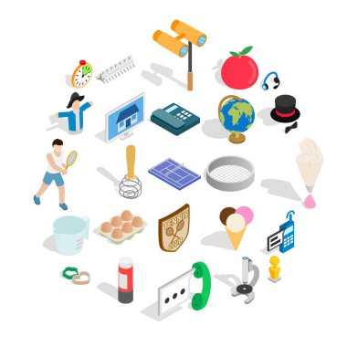 Jollity Icons set, izometrik stili