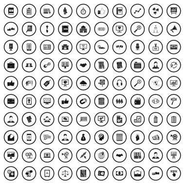 100 iş eğitim simgeler kümesi, basit tarzı 