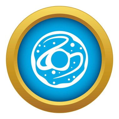 İzole sırlı çörek mavi simge vektör