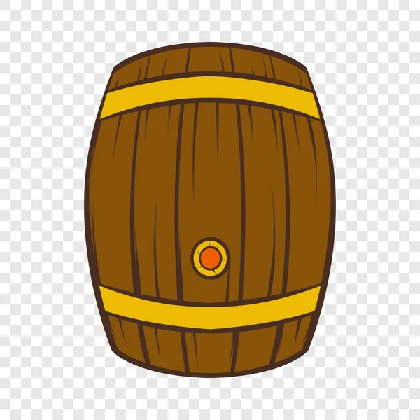 木制桶啤酒图标，卡通风格的 — 图库矢量图片
