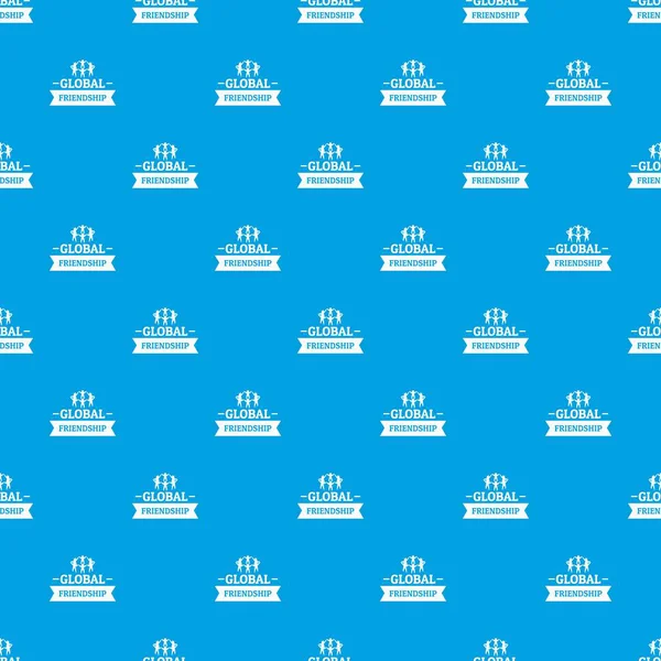 Küresel dostluk desen vektör kesintisiz mavi
