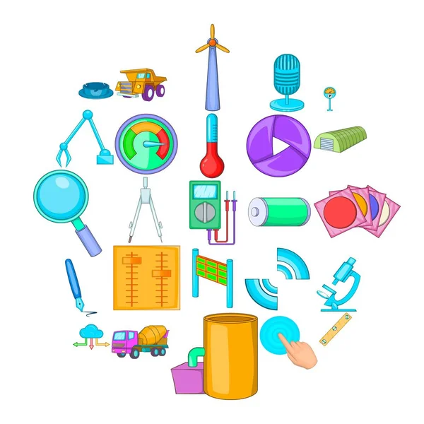 Sistem simgeleri kümesini mühendislik, karikatür tarzı