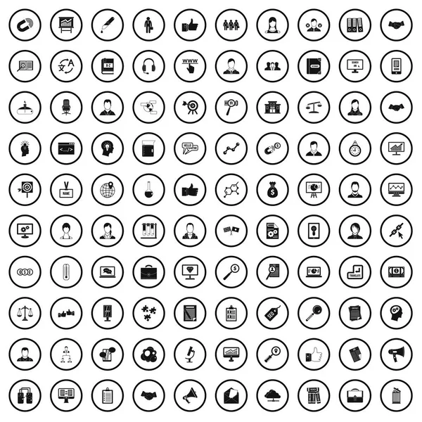 100 iş kişi simgeler kümesi, basit tarzı 