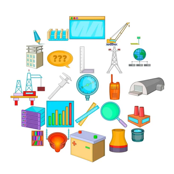 Yöneticisi simgeler kümesi mühendislik, karikatür tarzı