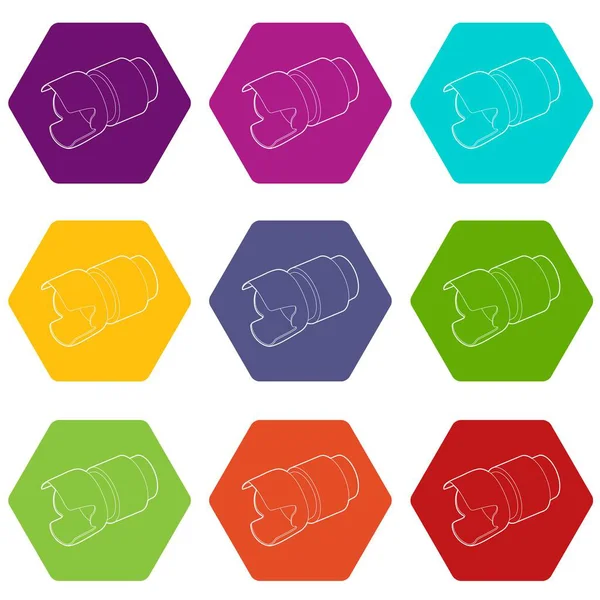 9 vektör kamera lens Icons set