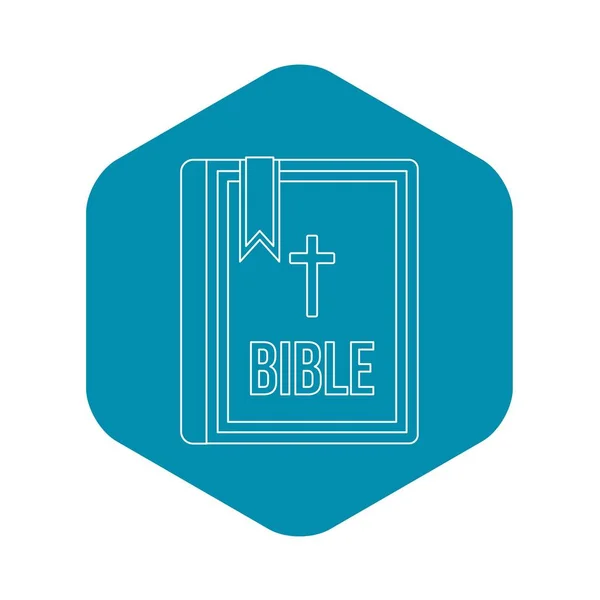 Icône de la Bible dans le style contour — Image vectorielle