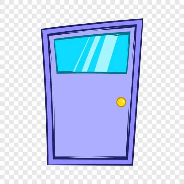 Ícone de porta violeta, estilo cartoon — Vetor de Stock