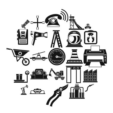 Accoutrement Icons set, basit tarzı