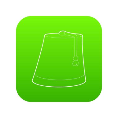 Türk şapka yeşil simge vektör