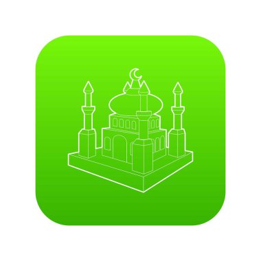 Arapça şehir yeşil simge vektör