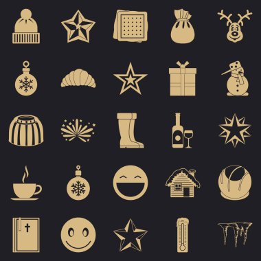 Christmas Icons set, basit tarzı
