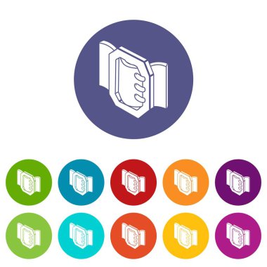 Kemer tokası simgeler vektör renk ayarla