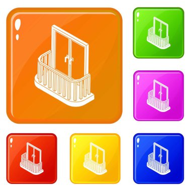 Modern balkon simgeler vektör renk ayarla