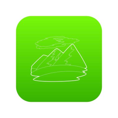 Dağ yeşil simge vektör