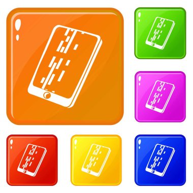 Ölü piksel smartphone simgeler vektör renk ayarla