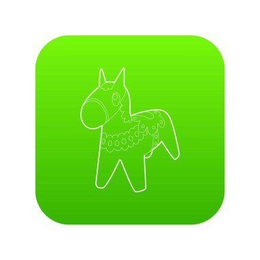 Oyuncak at yeşil simge vektör