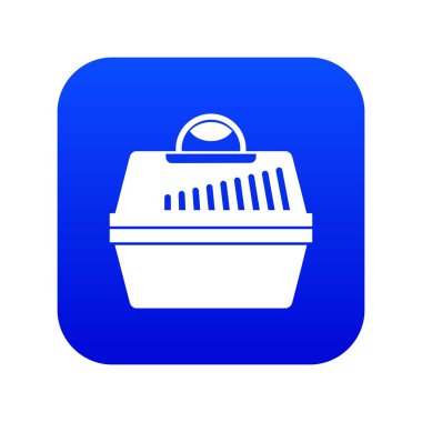 Evcil hayvan simgesi dijital mavi için taşınabilir kafes