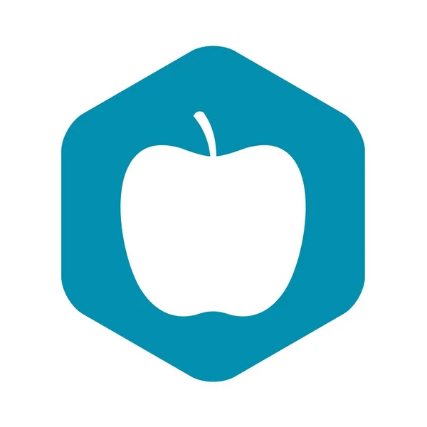 Icono de manzana brillante, estilo simple — Vector de stock