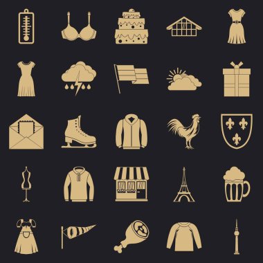 Hafif giyim Icons set, basit tarzı